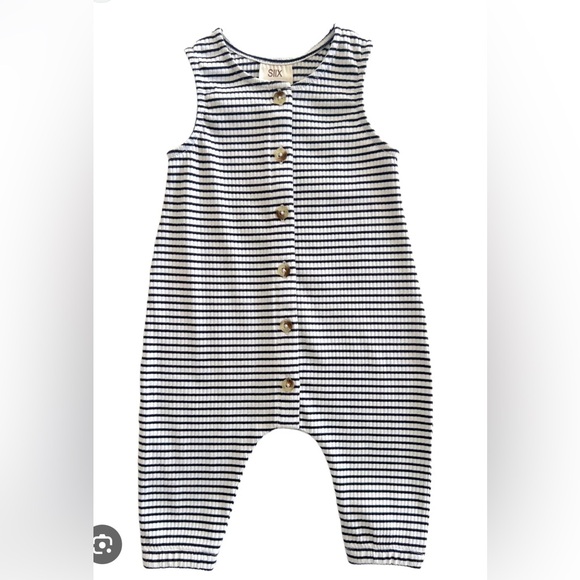 Striped Black and White Kids Bodysuit - Picture 1 of 1